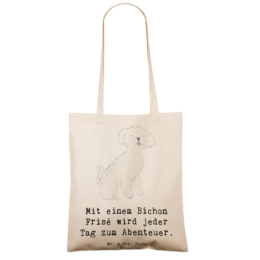 Tragetasche Mit einem Bichon Frisé wird jeder Tag zum Abenteuer. Beuteltasche, Beutel, Einkaufstasche, Jutebeutel, Stoffbeutel, Tasche, Shopper, Umhängetasche, Strandtasche, Schultertasche, Stofftasche, Tragetasche, Badetasche, Jutetasche, Einkaufstüte, Laptoptasche, Hund, Hunderasse, Rassehund, Hundebesitzer, Geschenk, Tierfreund, Schenken, Welpe