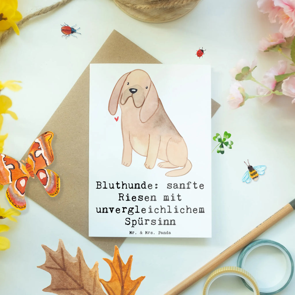 Grußkarte Bluthunde Grußkarte, Klappkarte, Einladungskarte, Glückwunschkarte, Hochzeitskarte, Geburtstagskarte, Karte, Ansichtskarten, Hund, Hunderasse, Rassehund, Hundebesitzer, Geschenk, Tierfreund, Schenken, Welpe