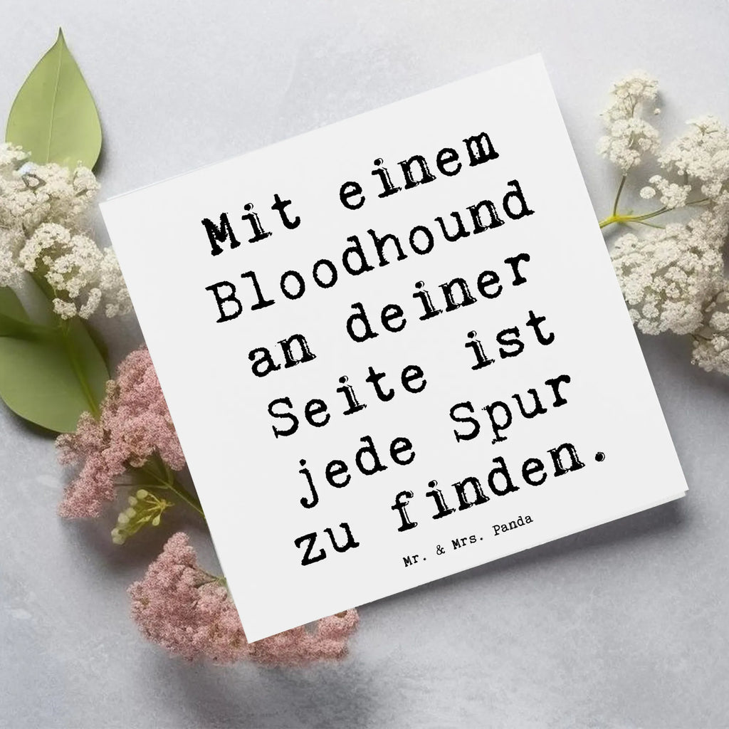 Deluxe Karte Spruch Bloodhound Spur Karte, Grußkarte, Klappkarte, Einladungskarte, Glückwunschkarte, Hochzeitskarte, Geburtstagskarte, Hochwertige Grußkarte, Hochwertige Klappkarte, Hund, Hunderasse, Rassehund, Hundebesitzer, Geschenk, Tierfreund, Schenken, Welpe