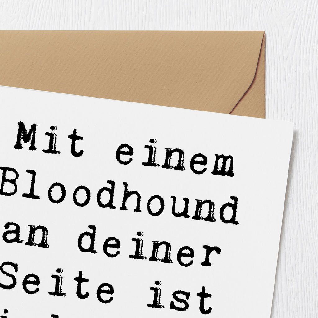 Deluxe Karte Spruch Bloodhound Spur Karte, Grußkarte, Klappkarte, Einladungskarte, Glückwunschkarte, Hochzeitskarte, Geburtstagskarte, Hochwertige Grußkarte, Hochwertige Klappkarte, Hund, Hunderasse, Rassehund, Hundebesitzer, Geschenk, Tierfreund, Schenken, Welpe