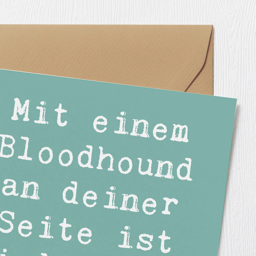 Deluxe Karte Spruch Bloodhound Spur Karte, Grußkarte, Klappkarte, Einladungskarte, Glückwunschkarte, Hochzeitskarte, Geburtstagskarte, Hochwertige Grußkarte, Hochwertige Klappkarte, Hund, Hunderasse, Rassehund, Hundebesitzer, Geschenk, Tierfreund, Schenken, Welpe