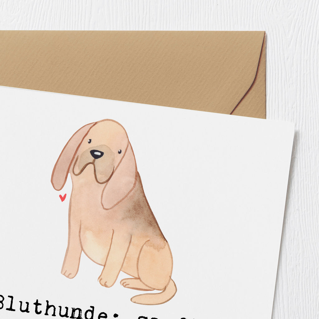 Deluxe Karte Bluthunde Karte, Grußkarte, Klappkarte, Einladungskarte, Glückwunschkarte, Hochzeitskarte, Geburtstagskarte, Hochwertige Grußkarte, Hochwertige Klappkarte, Hund, Hunderasse, Rassehund, Hundebesitzer, Geschenk, Tierfreund, Schenken, Welpe