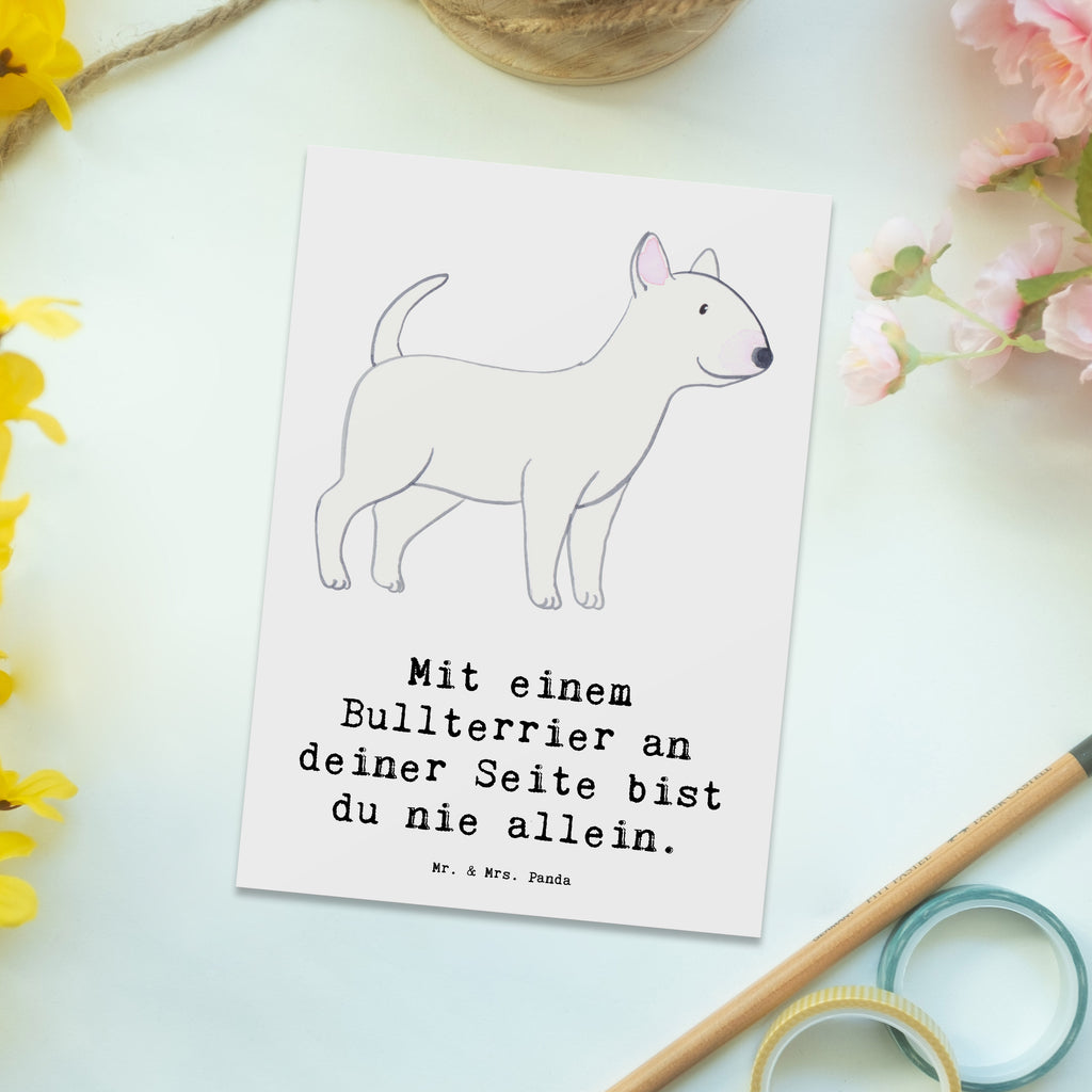 Postkarte Bullterrier Begleiter Postkarte, Karte, Geschenkkarte, Grußkarte, Einladung, Ansichtskarte, Geburtstagskarte, Einladungskarte, Dankeskarte, Ansichtskarten, Einladung Geburtstag, Einladungskarten Geburtstag, Hund, Hunderasse, Rassehund, Hundebesitzer, Geschenk, Tierfreund, Schenken, Welpe