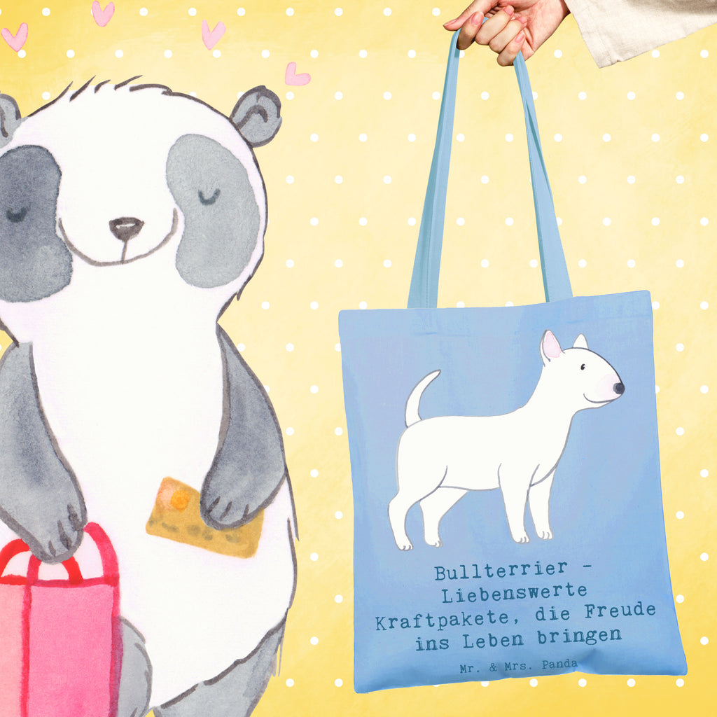 Tragetasche Bullterrier Kraftpaket Beuteltasche, Beutel, Einkaufstasche, Jutebeutel, Stoffbeutel, Tasche, Shopper, Umhängetasche, Strandtasche, Schultertasche, Stofftasche, Tragetasche, Badetasche, Jutetasche, Einkaufstüte, Laptoptasche, Hund, Hunderasse, Rassehund, Hundebesitzer, Geschenk, Tierfreund, Schenken, Welpe