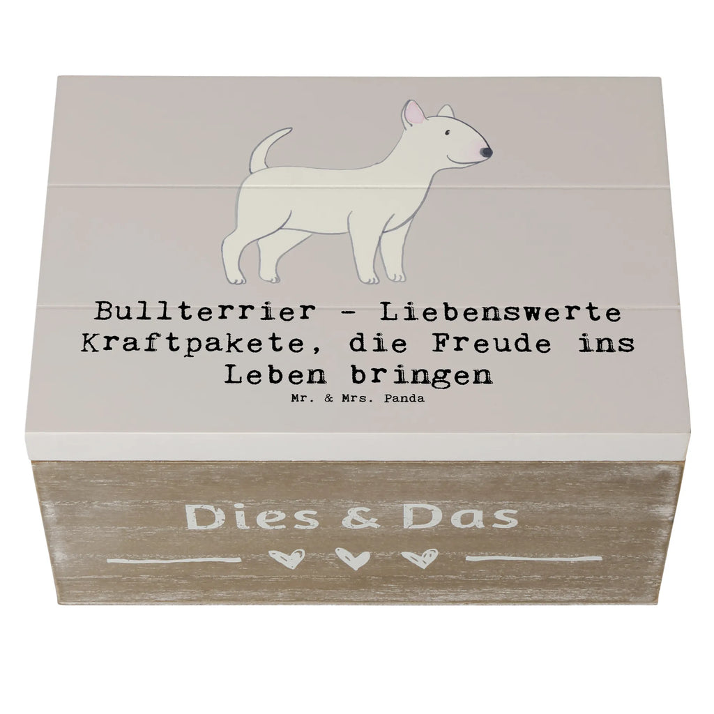 Holzkiste Bullterrier Kraftpaket Holzkiste, Kiste, Schatzkiste, Truhe, Schatulle, XXL, Erinnerungsbox, Erinnerungskiste, Dekokiste, Aufbewahrungsbox, Geschenkbox, Geschenkdose, Hund, Hunderasse, Rassehund, Hundebesitzer, Geschenk, Tierfreund, Schenken, Welpe