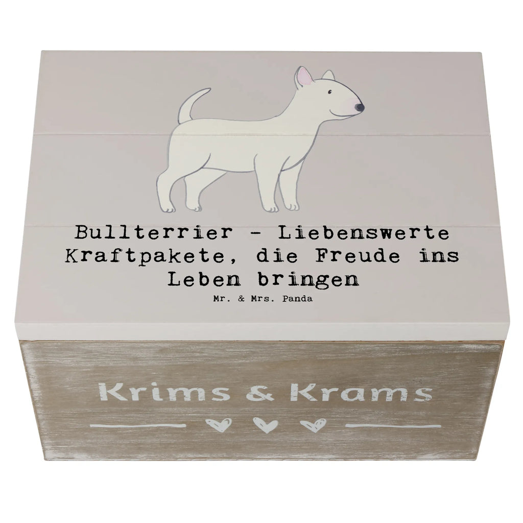 Holzkiste Bullterrier Kraftpaket Holzkiste, Kiste, Schatzkiste, Truhe, Schatulle, XXL, Erinnerungsbox, Erinnerungskiste, Dekokiste, Aufbewahrungsbox, Geschenkbox, Geschenkdose, Hund, Hunderasse, Rassehund, Hundebesitzer, Geschenk, Tierfreund, Schenken, Welpe