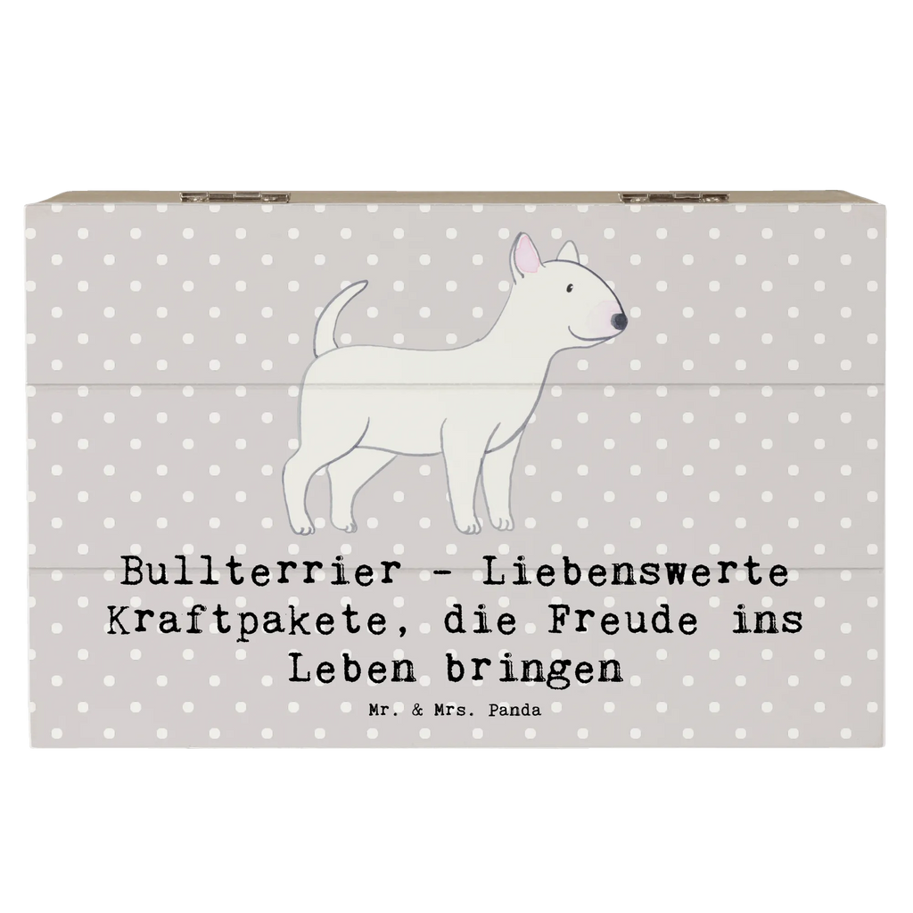 Holzkiste Bullterrier Kraftpaket Holzkiste, Kiste, Schatzkiste, Truhe, Schatulle, XXL, Erinnerungsbox, Erinnerungskiste, Dekokiste, Aufbewahrungsbox, Geschenkbox, Geschenkdose, Hund, Hunderasse, Rassehund, Hundebesitzer, Geschenk, Tierfreund, Schenken, Welpe