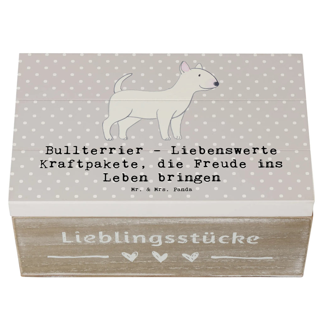 Holzkiste Bullterrier Kraftpaket Holzkiste, Kiste, Schatzkiste, Truhe, Schatulle, XXL, Erinnerungsbox, Erinnerungskiste, Dekokiste, Aufbewahrungsbox, Geschenkbox, Geschenkdose, Hund, Hunderasse, Rassehund, Hundebesitzer, Geschenk, Tierfreund, Schenken, Welpe