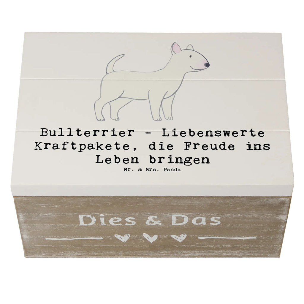 Holzkiste Bullterrier Kraftpaket Holzkiste, Kiste, Schatzkiste, Truhe, Schatulle, XXL, Erinnerungsbox, Erinnerungskiste, Dekokiste, Aufbewahrungsbox, Geschenkbox, Geschenkdose, Hund, Hunderasse, Rassehund, Hundebesitzer, Geschenk, Tierfreund, Schenken, Welpe