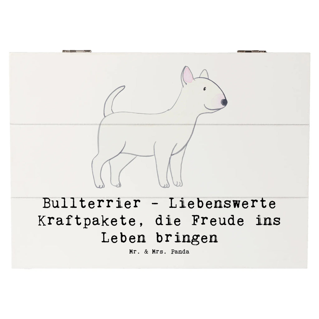 Holzkiste Bullterrier Kraftpaket Holzkiste, Kiste, Schatzkiste, Truhe, Schatulle, XXL, Erinnerungsbox, Erinnerungskiste, Dekokiste, Aufbewahrungsbox, Geschenkbox, Geschenkdose, Hund, Hunderasse, Rassehund, Hundebesitzer, Geschenk, Tierfreund, Schenken, Welpe