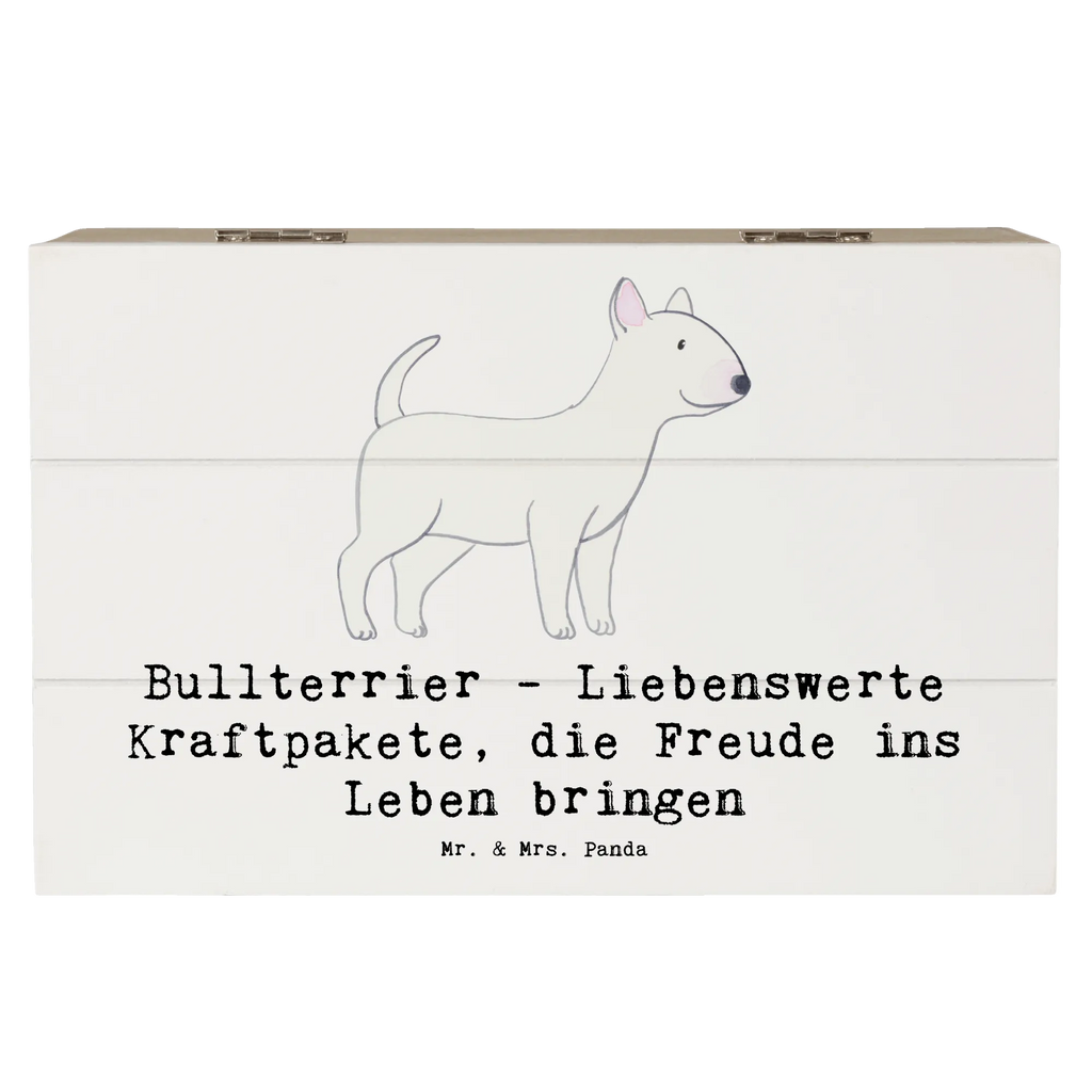 Holzkiste Bullterrier Kraftpaket Holzkiste, Kiste, Schatzkiste, Truhe, Schatulle, XXL, Erinnerungsbox, Erinnerungskiste, Dekokiste, Aufbewahrungsbox, Geschenkbox, Geschenkdose, Hund, Hunderasse, Rassehund, Hundebesitzer, Geschenk, Tierfreund, Schenken, Welpe