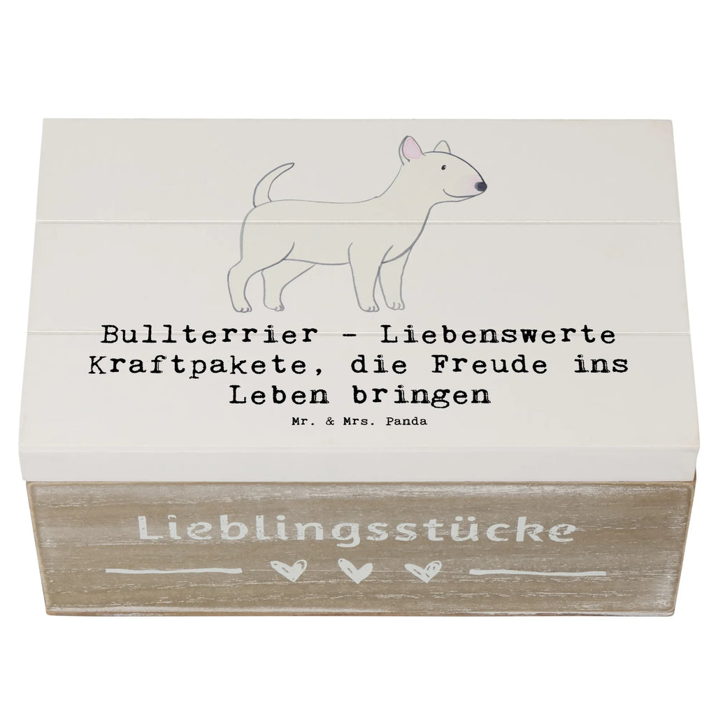 Holzkiste Bullterrier Kraftpaket Holzkiste, Kiste, Schatzkiste, Truhe, Schatulle, XXL, Erinnerungsbox, Erinnerungskiste, Dekokiste, Aufbewahrungsbox, Geschenkbox, Geschenkdose, Hund, Hunderasse, Rassehund, Hundebesitzer, Geschenk, Tierfreund, Schenken, Welpe