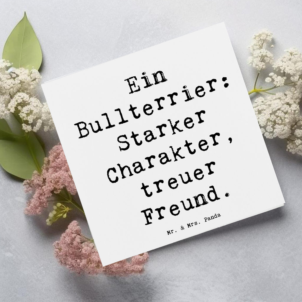 Deluxe Karte Spruch Bullterrier Freund Karte, Grußkarte, Klappkarte, Einladungskarte, Glückwunschkarte, Hochzeitskarte, Geburtstagskarte, Hochwertige Grußkarte, Hochwertige Klappkarte, Hund, Hunderasse, Rassehund, Hundebesitzer, Geschenk, Tierfreund, Schenken, Welpe