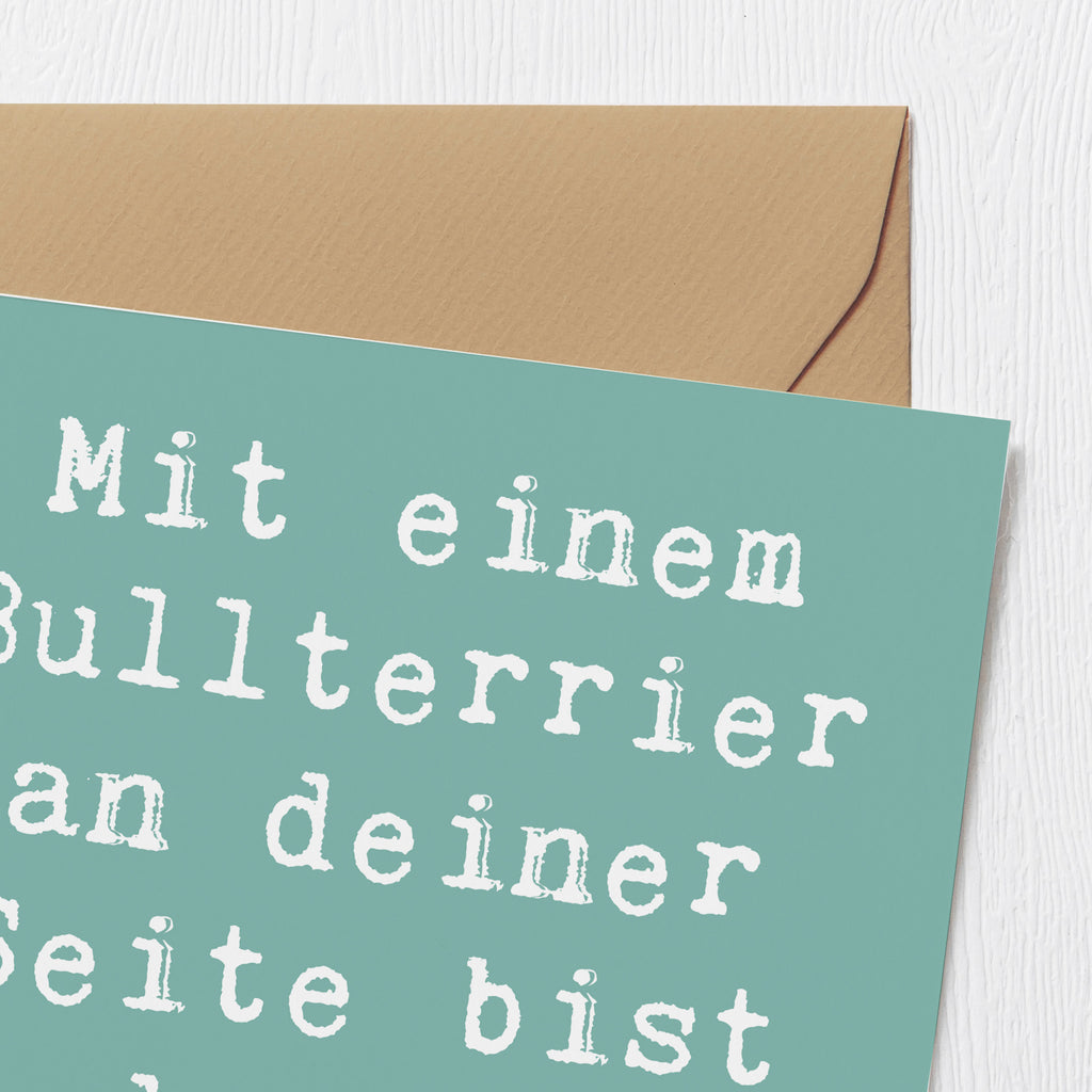 Deluxe Karte Spruch Bullterrier Begleiter Karte, Grußkarte, Klappkarte, Einladungskarte, Glückwunschkarte, Hochzeitskarte, Geburtstagskarte, Hochwertige Grußkarte, Hochwertige Klappkarte, Hund, Hunderasse, Rassehund, Hundebesitzer, Geschenk, Tierfreund, Schenken, Welpe