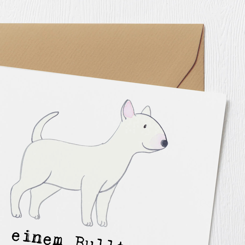 Deluxe Karte Bullterrier Begleiter Karte, Grußkarte, Klappkarte, Einladungskarte, Glückwunschkarte, Hochzeitskarte, Geburtstagskarte, Hochwertige Grußkarte, Hochwertige Klappkarte, Hund, Hunderasse, Rassehund, Hundebesitzer, Geschenk, Tierfreund, Schenken, Welpe