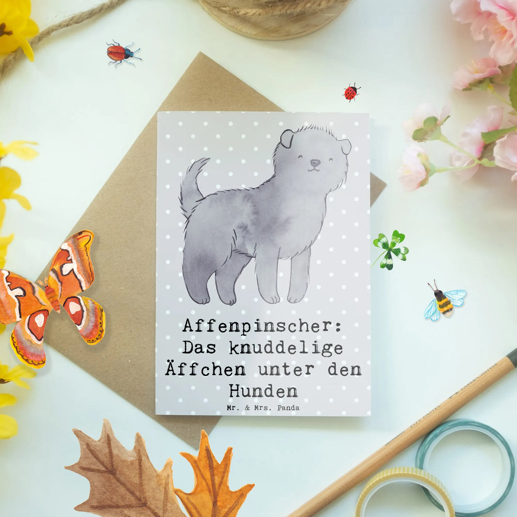 Grußkarte Affenpinscher Äffchen Grußkarte, Klappkarte, Einladungskarte, Glückwunschkarte, Hochzeitskarte, Geburtstagskarte, Karte, Ansichtskarten, Hund, Hunderasse, Rassehund, Hundebesitzer, Geschenk, Tierfreund, Schenken, Welpe