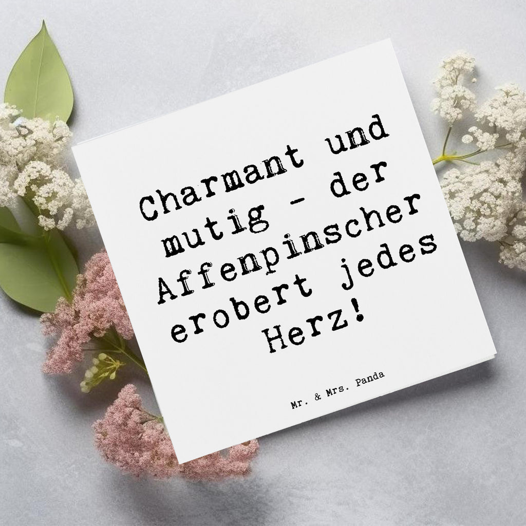 Deluxe Karte Spruch Affenpinscher Charmeur Karte, Grußkarte, Klappkarte, Einladungskarte, Glückwunschkarte, Hochzeitskarte, Geburtstagskarte, Hochwertige Grußkarte, Hochwertige Klappkarte, Hund, Hunderasse, Rassehund, Hundebesitzer, Geschenk, Tierfreund, Schenken, Welpe