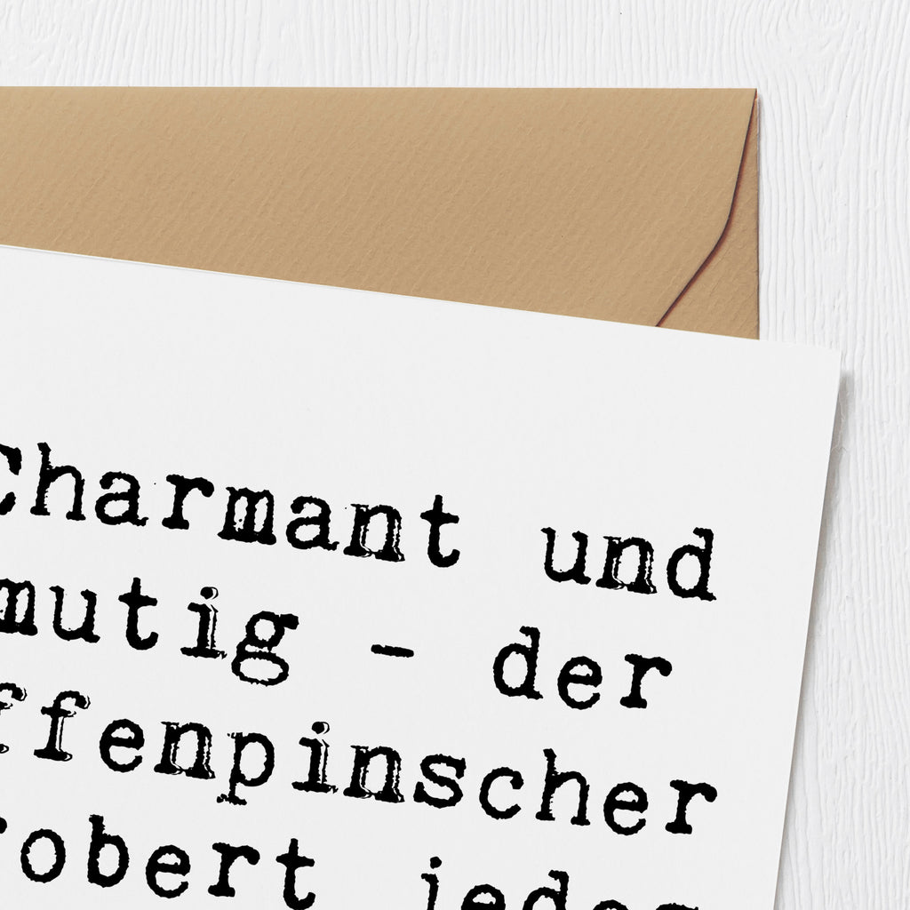 Deluxe Karte Spruch Affenpinscher Charmeur Karte, Grußkarte, Klappkarte, Einladungskarte, Glückwunschkarte, Hochzeitskarte, Geburtstagskarte, Hochwertige Grußkarte, Hochwertige Klappkarte, Hund, Hunderasse, Rassehund, Hundebesitzer, Geschenk, Tierfreund, Schenken, Welpe