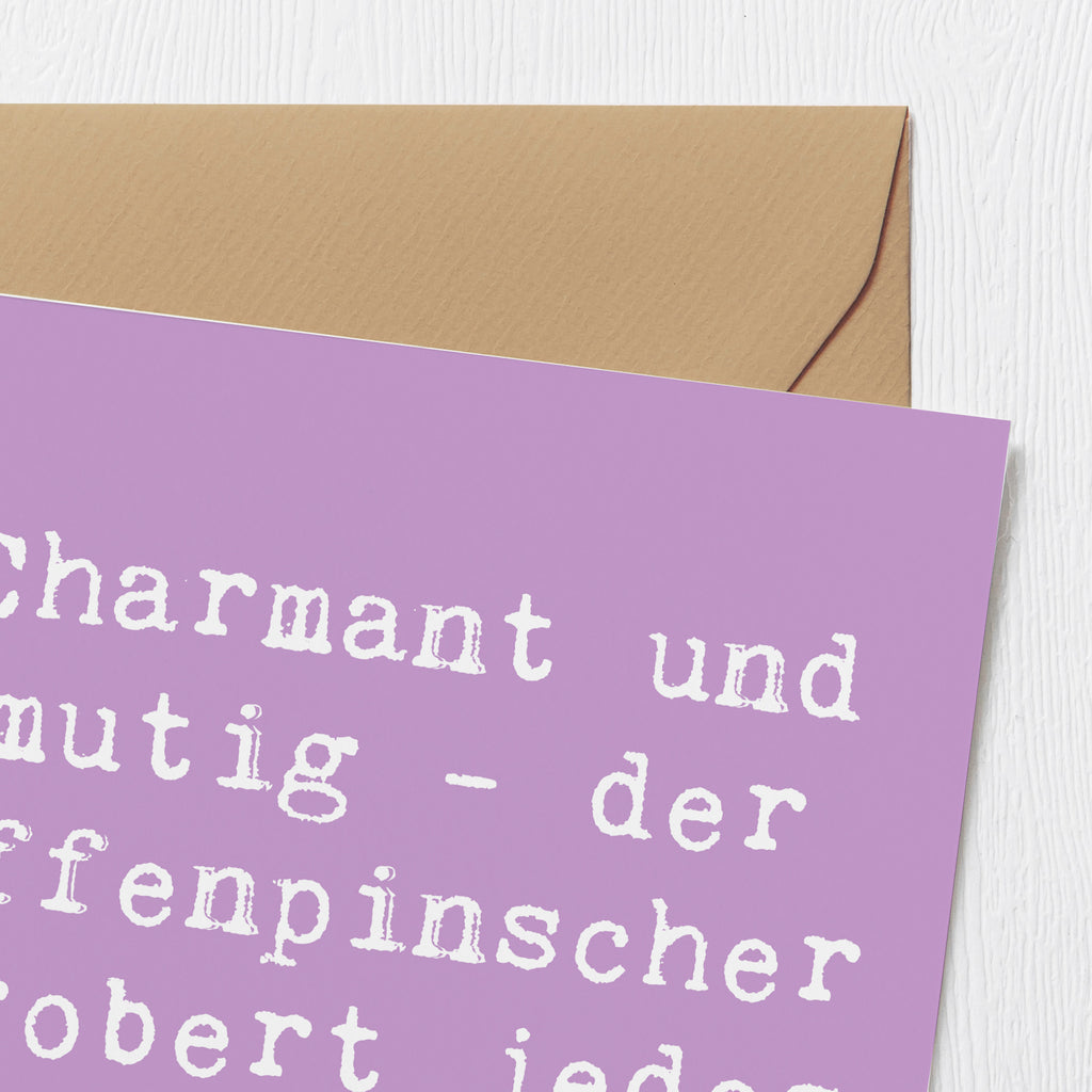 Deluxe Karte Spruch Affenpinscher Charmeur Karte, Grußkarte, Klappkarte, Einladungskarte, Glückwunschkarte, Hochzeitskarte, Geburtstagskarte, Hochwertige Grußkarte, Hochwertige Klappkarte, Hund, Hunderasse, Rassehund, Hundebesitzer, Geschenk, Tierfreund, Schenken, Welpe