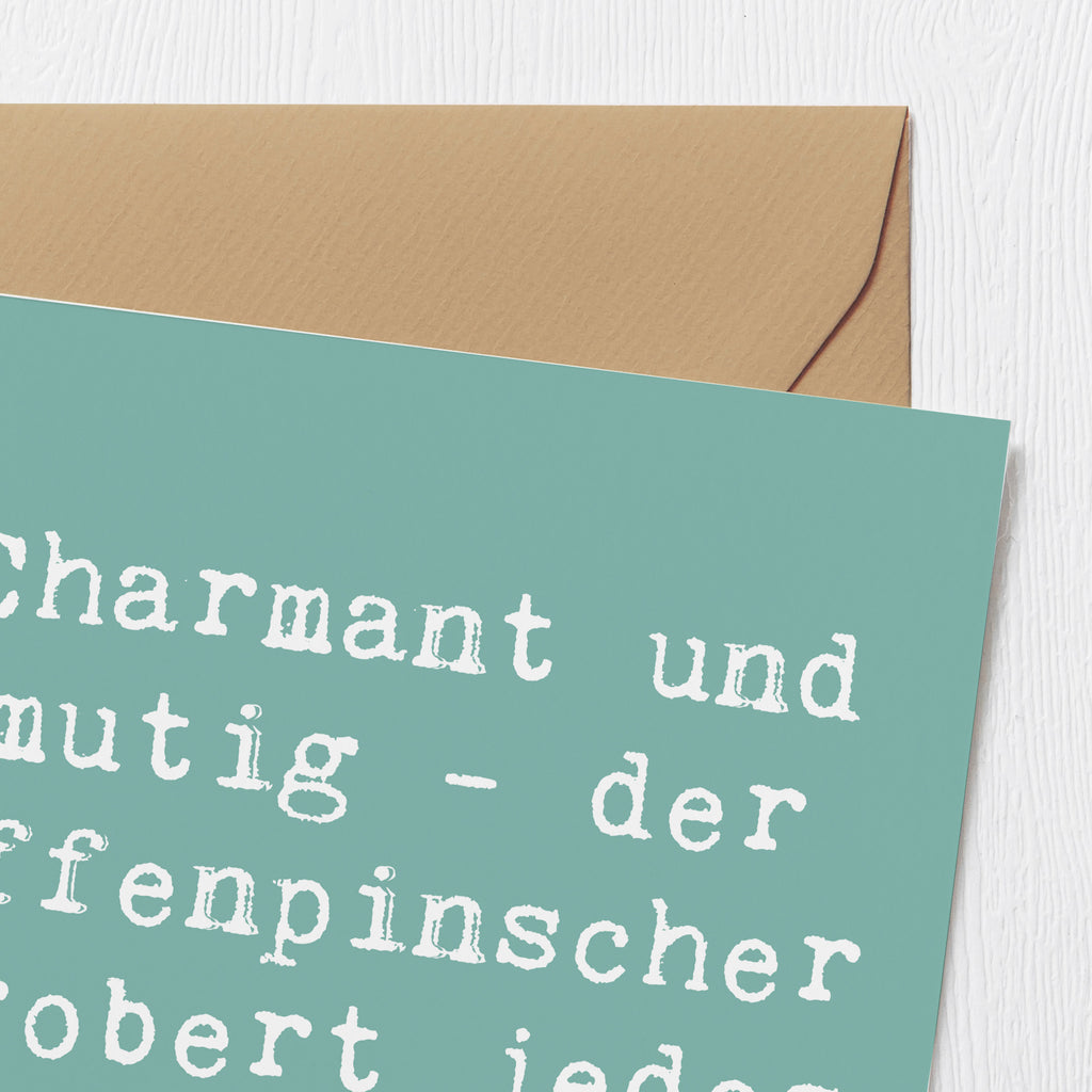 Deluxe Karte Spruch Affenpinscher Charmeur Karte, Grußkarte, Klappkarte, Einladungskarte, Glückwunschkarte, Hochzeitskarte, Geburtstagskarte, Hochwertige Grußkarte, Hochwertige Klappkarte, Hund, Hunderasse, Rassehund, Hundebesitzer, Geschenk, Tierfreund, Schenken, Welpe