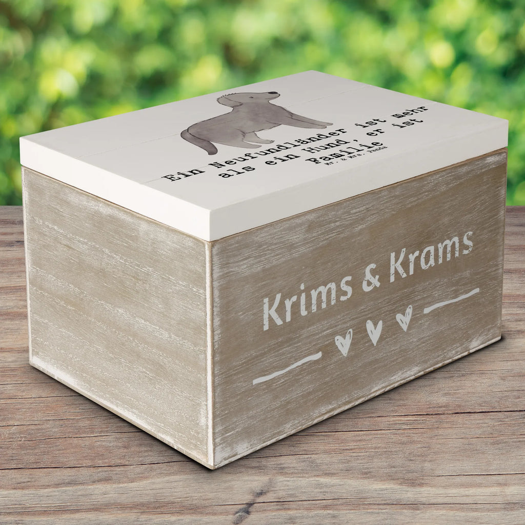 Holzkiste Neufundländer Familie Holzkiste, Kiste, Schatzkiste, Truhe, Schatulle, XXL, Erinnerungsbox, Erinnerungskiste, Dekokiste, Aufbewahrungsbox, Geschenkbox, Geschenkdose, Hund, Hunderasse, Rassehund, Hundebesitzer, Geschenk, Tierfreund, Schenken, Welpe