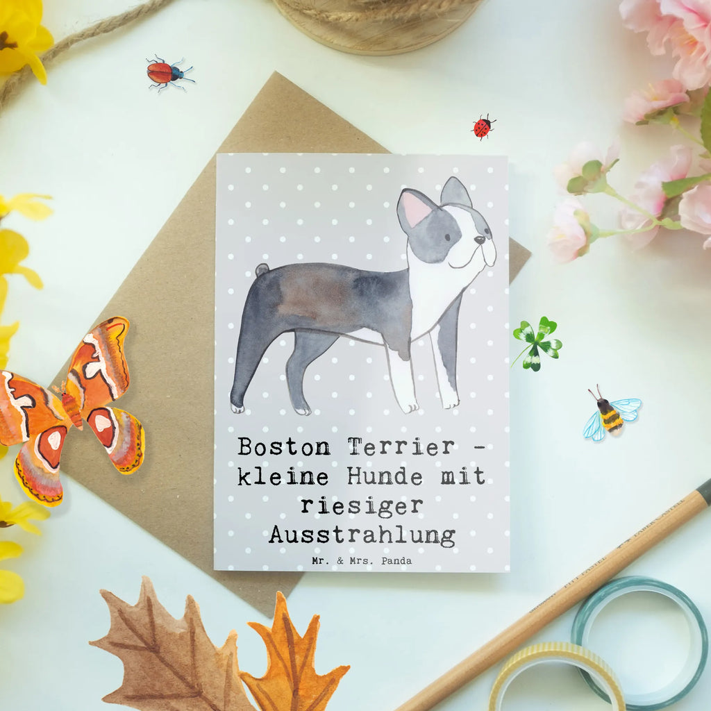 Grußkarte Boston Terrier Grußkarte, Klappkarte, Einladungskarte, Glückwunschkarte, Hochzeitskarte, Geburtstagskarte, Karte, Ansichtskarten, Hund, Hunderasse, Rassehund, Hundebesitzer, Geschenk, Tierfreund, Schenken, Welpe