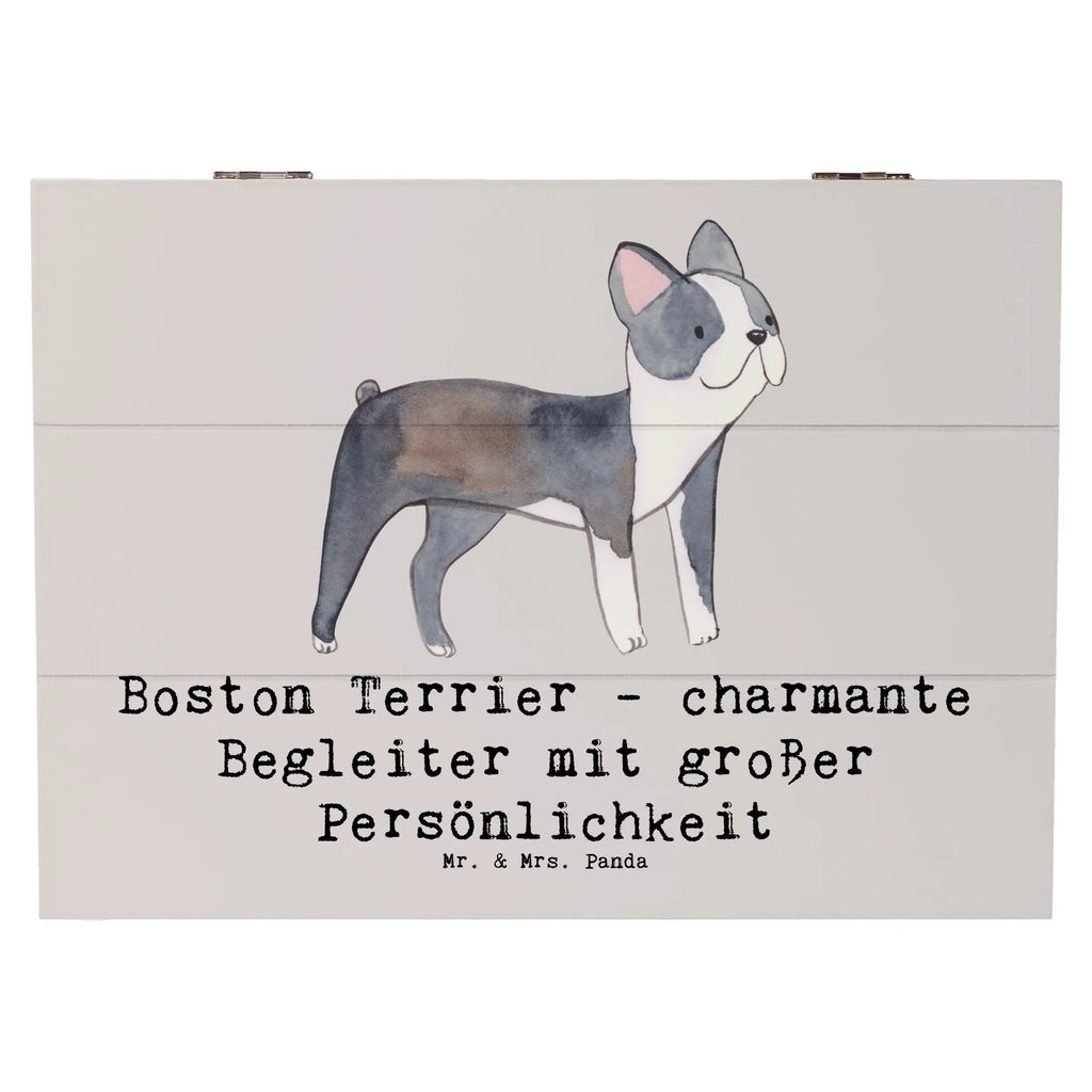 Holzkiste Boston Terrier Begleiter Holzkiste, Kiste, Schatzkiste, Truhe, Schatulle, XXL, Erinnerungsbox, Erinnerungskiste, Dekokiste, Aufbewahrungsbox, Geschenkbox, Geschenkdose, Hund, Hunderasse, Rassehund, Hundebesitzer, Geschenk, Tierfreund, Schenken, Welpe