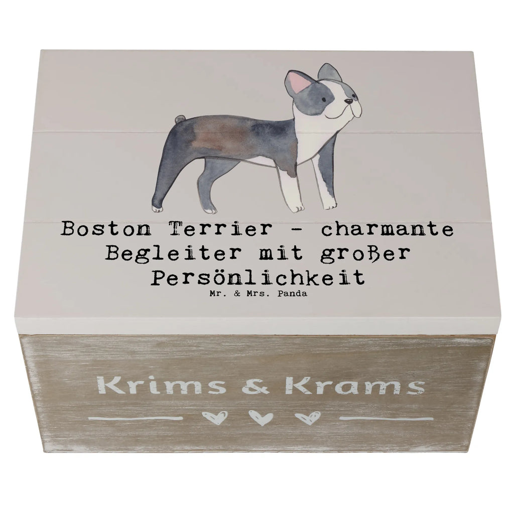 Holzkiste Boston Terrier Begleiter Holzkiste, Kiste, Schatzkiste, Truhe, Schatulle, XXL, Erinnerungsbox, Erinnerungskiste, Dekokiste, Aufbewahrungsbox, Geschenkbox, Geschenkdose, Hund, Hunderasse, Rassehund, Hundebesitzer, Geschenk, Tierfreund, Schenken, Welpe