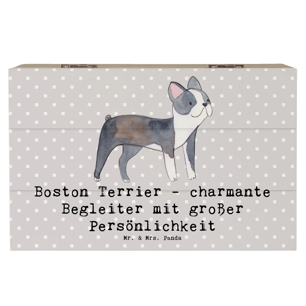 Holzkiste Boston Terrier Begleiter Holzkiste, Kiste, Schatzkiste, Truhe, Schatulle, XXL, Erinnerungsbox, Erinnerungskiste, Dekokiste, Aufbewahrungsbox, Geschenkbox, Geschenkdose, Hund, Hunderasse, Rassehund, Hundebesitzer, Geschenk, Tierfreund, Schenken, Welpe