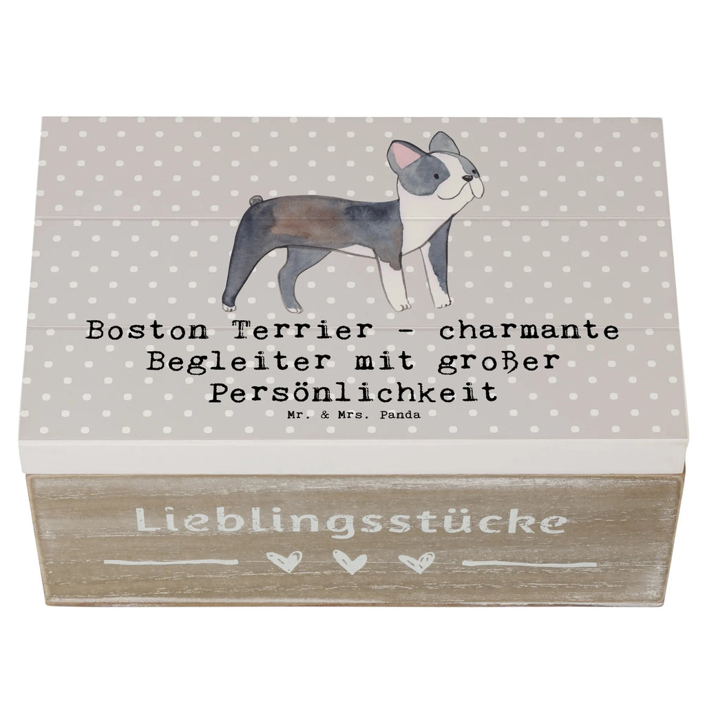 Holzkiste Boston Terrier Begleiter Holzkiste, Kiste, Schatzkiste, Truhe, Schatulle, XXL, Erinnerungsbox, Erinnerungskiste, Dekokiste, Aufbewahrungsbox, Geschenkbox, Geschenkdose, Hund, Hunderasse, Rassehund, Hundebesitzer, Geschenk, Tierfreund, Schenken, Welpe