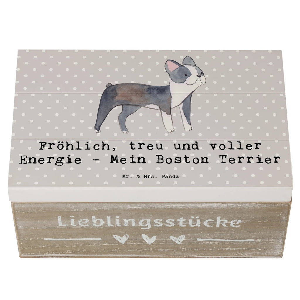 Holzkiste Boston Terrier Freude Holzkiste, Kiste, Schatzkiste, Truhe, Schatulle, XXL, Erinnerungsbox, Erinnerungskiste, Dekokiste, Aufbewahrungsbox, Geschenkbox, Geschenkdose, Hund, Hunderasse, Rassehund, Hundebesitzer, Geschenk, Tierfreund, Schenken, Welpe