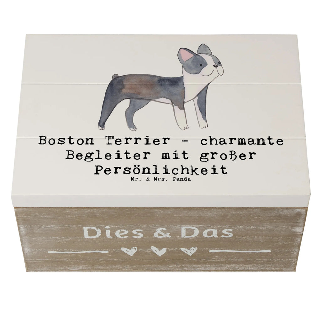 Holzkiste Boston Terrier Begleiter Holzkiste, Kiste, Schatzkiste, Truhe, Schatulle, XXL, Erinnerungsbox, Erinnerungskiste, Dekokiste, Aufbewahrungsbox, Geschenkbox, Geschenkdose, Hund, Hunderasse, Rassehund, Hundebesitzer, Geschenk, Tierfreund, Schenken, Welpe