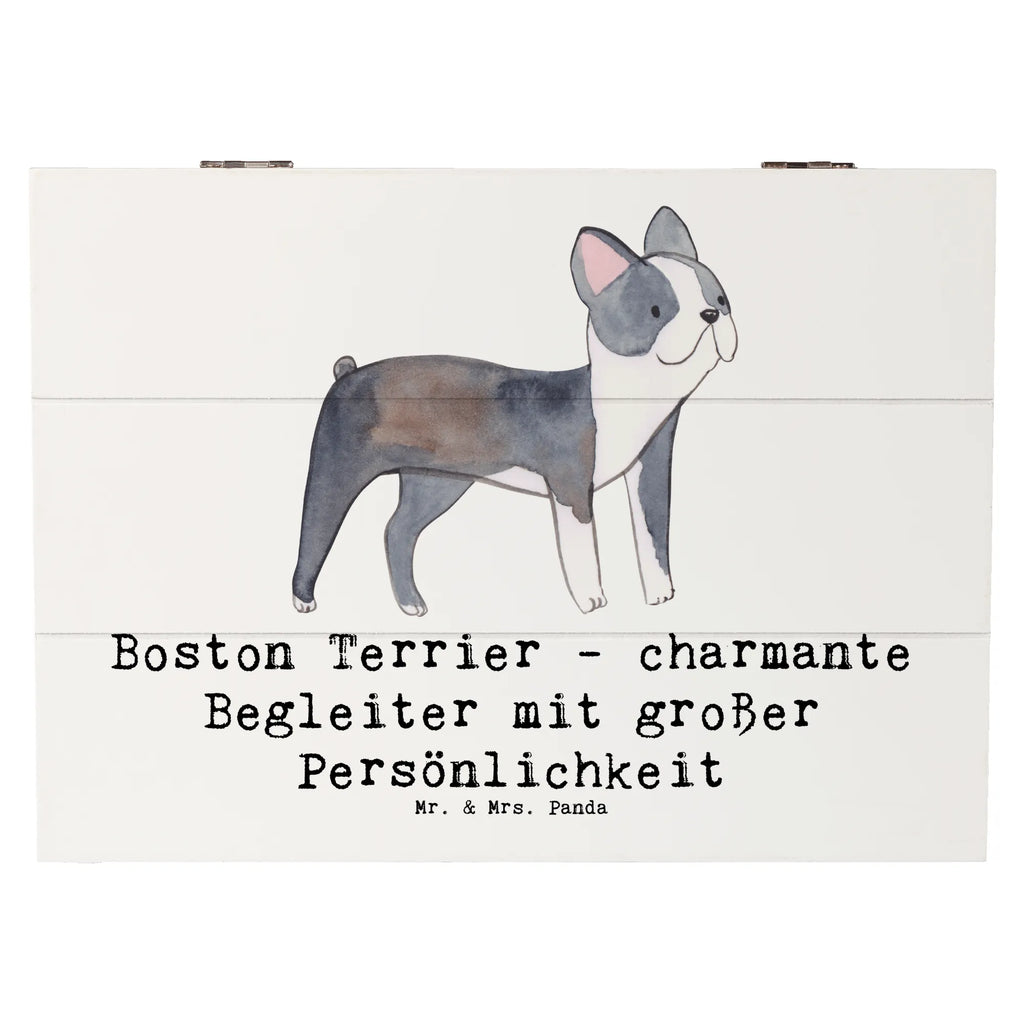 Holzkiste Boston Terrier Begleiter Holzkiste, Kiste, Schatzkiste, Truhe, Schatulle, XXL, Erinnerungsbox, Erinnerungskiste, Dekokiste, Aufbewahrungsbox, Geschenkbox, Geschenkdose, Hund, Hunderasse, Rassehund, Hundebesitzer, Geschenk, Tierfreund, Schenken, Welpe