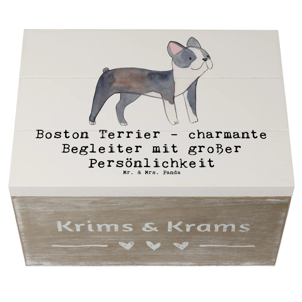 Holzkiste Boston Terrier Begleiter Holzkiste, Kiste, Schatzkiste, Truhe, Schatulle, XXL, Erinnerungsbox, Erinnerungskiste, Dekokiste, Aufbewahrungsbox, Geschenkbox, Geschenkdose, Hund, Hunderasse, Rassehund, Hundebesitzer, Geschenk, Tierfreund, Schenken, Welpe