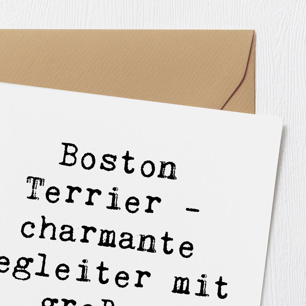 Deluxe Karte Spruch Boston Terrier Begleiter Karte, Grußkarte, Klappkarte, Einladungskarte, Glückwunschkarte, Hochzeitskarte, Geburtstagskarte, Hochwertige Grußkarte, Hochwertige Klappkarte, Hund, Hunderasse, Rassehund, Hundebesitzer, Geschenk, Tierfreund, Schenken, Welpe