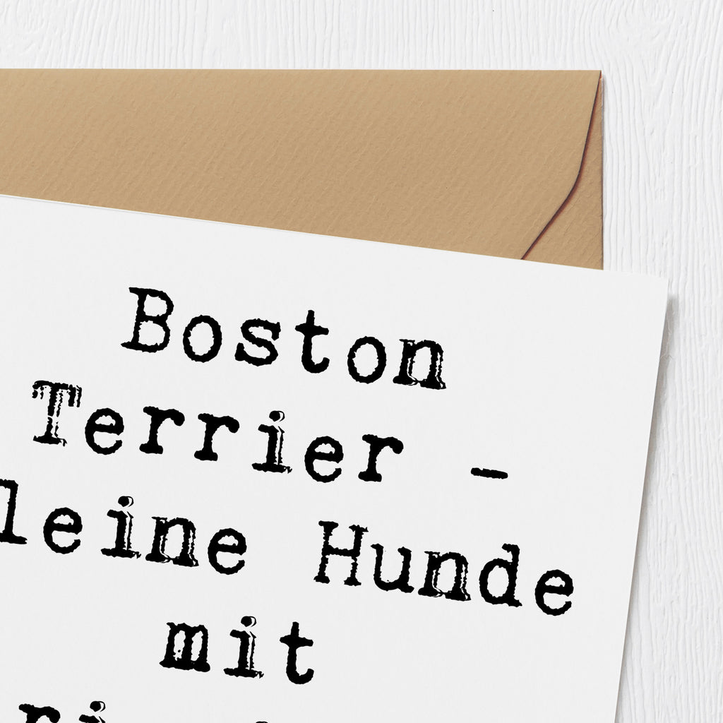 Deluxe Karte Spruch Boston Terrier Karte, Grußkarte, Klappkarte, Einladungskarte, Glückwunschkarte, Hochzeitskarte, Geburtstagskarte, Hochwertige Grußkarte, Hochwertige Klappkarte, Hund, Hunderasse, Rassehund, Hundebesitzer, Geschenk, Tierfreund, Schenken, Welpe