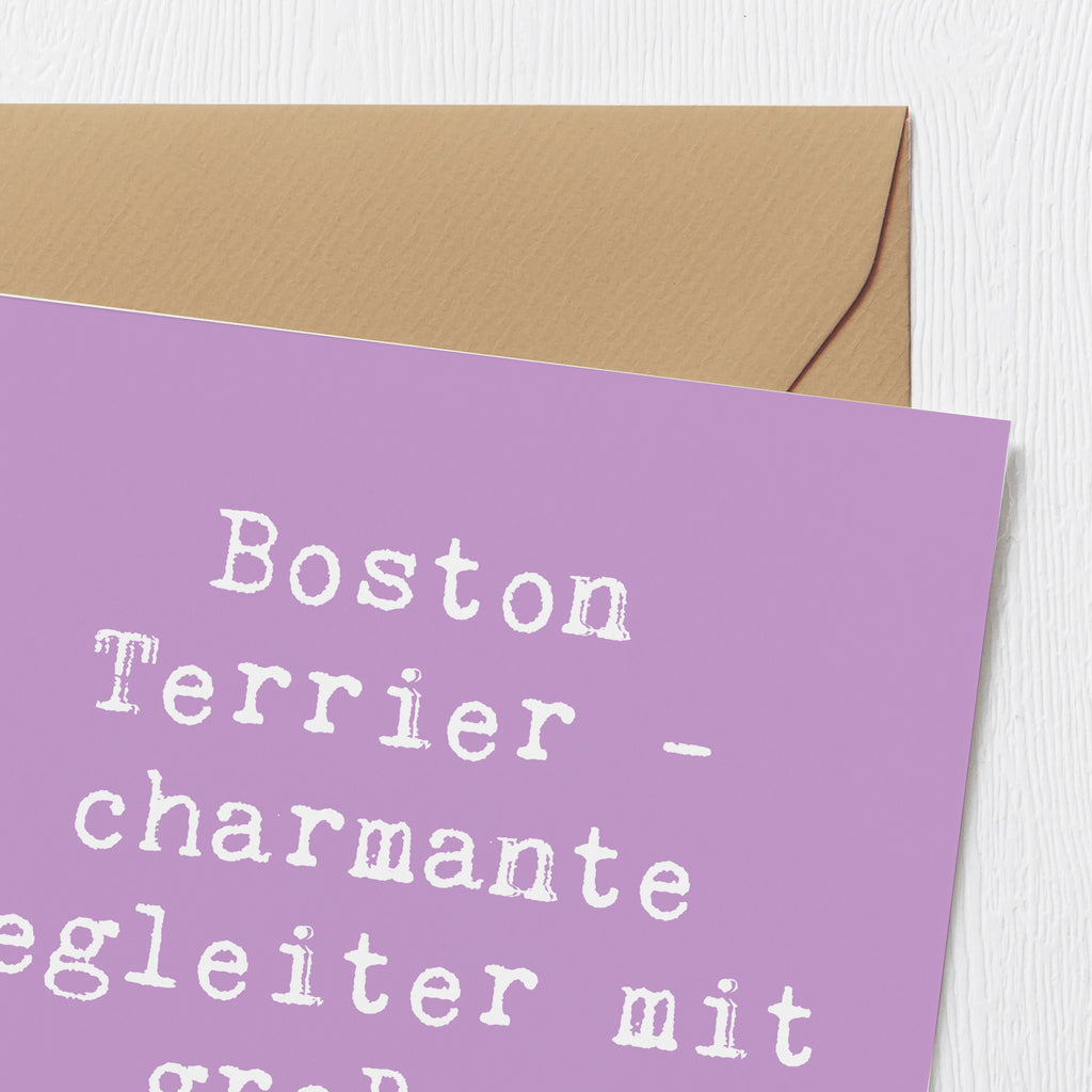 Deluxe Karte Spruch Boston Terrier Begleiter Karte, Grußkarte, Klappkarte, Einladungskarte, Glückwunschkarte, Hochzeitskarte, Geburtstagskarte, Hochwertige Grußkarte, Hochwertige Klappkarte, Hund, Hunderasse, Rassehund, Hundebesitzer, Geschenk, Tierfreund, Schenken, Welpe