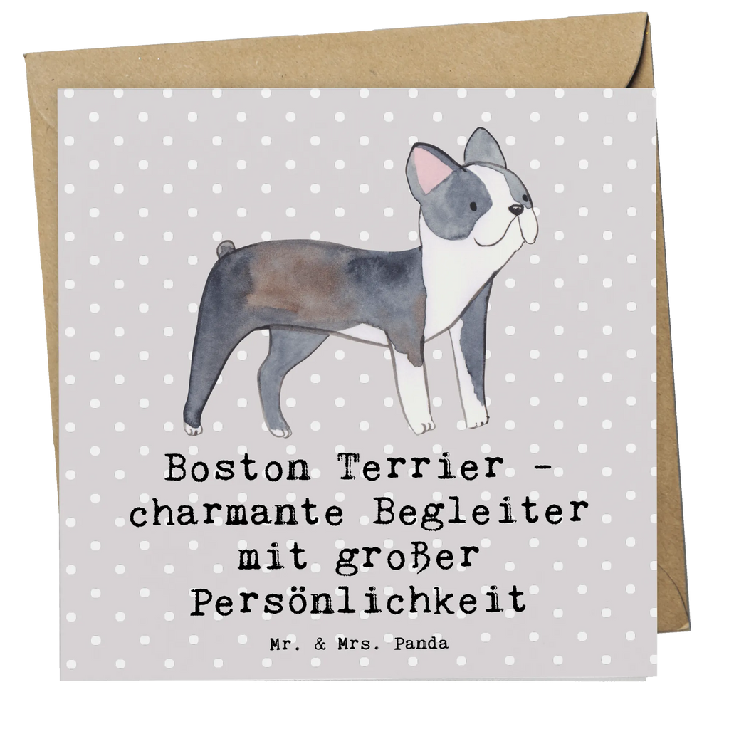 Deluxe Karte Boston Terrier Begleiter Karte, Grußkarte, Klappkarte, Einladungskarte, Glückwunschkarte, Hochzeitskarte, Geburtstagskarte, Hochwertige Grußkarte, Hochwertige Klappkarte, Hund, Hunderasse, Rassehund, Hundebesitzer, Geschenk, Tierfreund, Schenken, Welpe