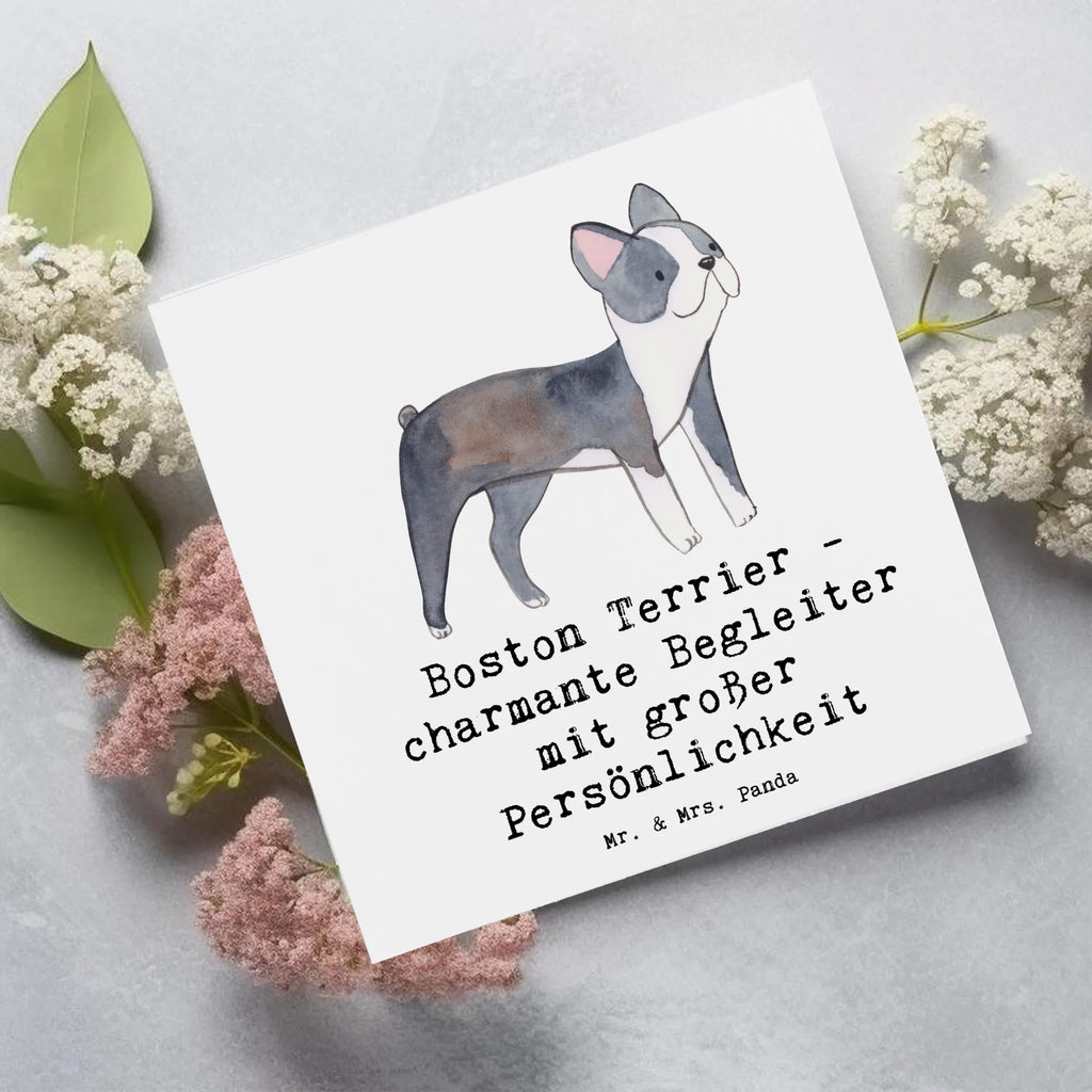 Deluxe Karte Boston Terrier Begleiter Karte, Grußkarte, Klappkarte, Einladungskarte, Glückwunschkarte, Hochzeitskarte, Geburtstagskarte, Hochwertige Grußkarte, Hochwertige Klappkarte, Hund, Hunderasse, Rassehund, Hundebesitzer, Geschenk, Tierfreund, Schenken, Welpe