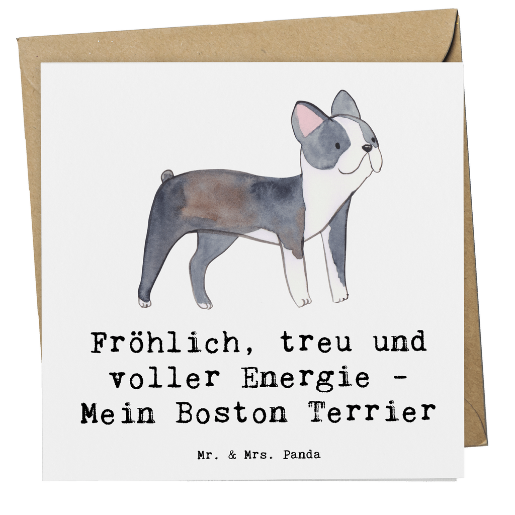 Deluxe Karte Boston Terrier Freude Karte, Grußkarte, Klappkarte, Einladungskarte, Glückwunschkarte, Hochzeitskarte, Geburtstagskarte, Hochwertige Grußkarte, Hochwertige Klappkarte, Hund, Hunderasse, Rassehund, Hundebesitzer, Geschenk, Tierfreund, Schenken, Welpe