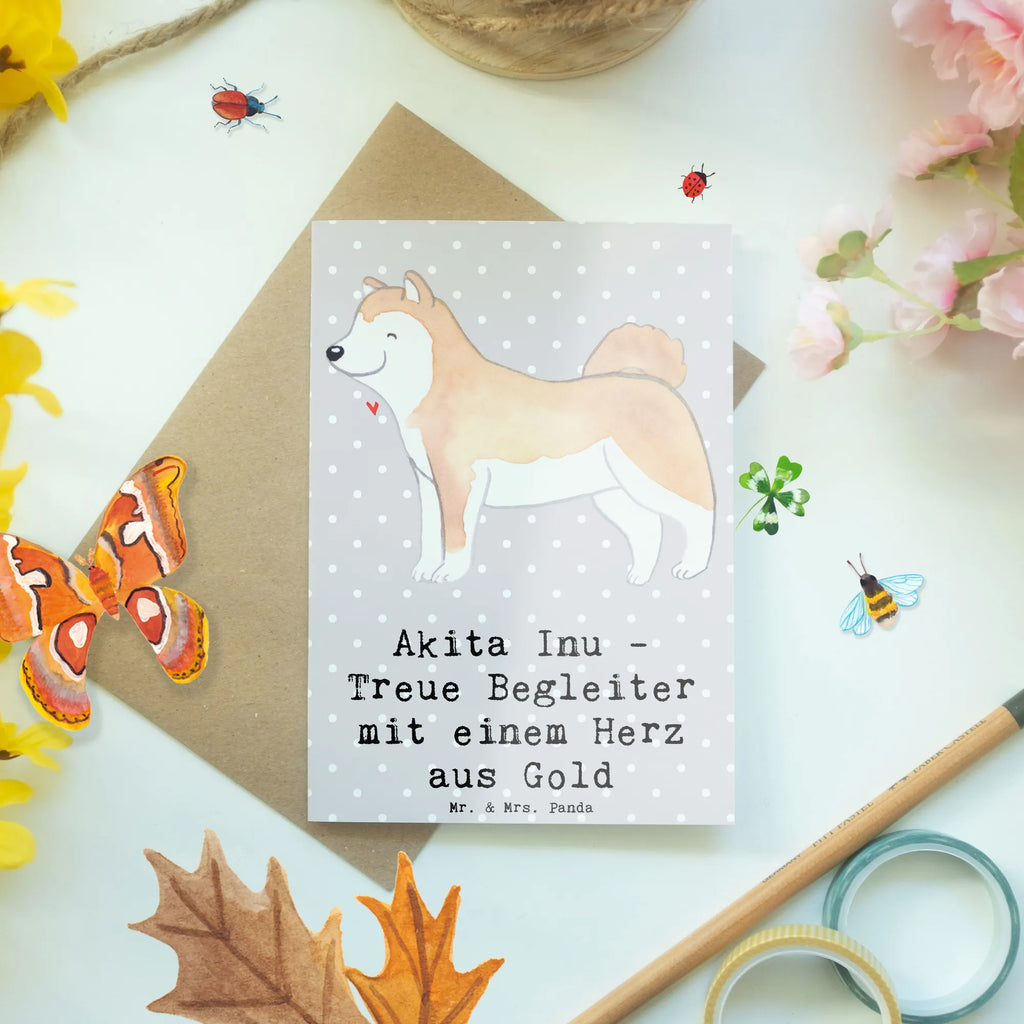 Grußkarte Akita Inu Herz Grußkarte, Klappkarte, Einladungskarte, Glückwunschkarte, Hochzeitskarte, Geburtstagskarte, Karte, Ansichtskarten, Hund, Hunderasse, Rassehund, Hundebesitzer, Geschenk, Tierfreund, Schenken, Welpe