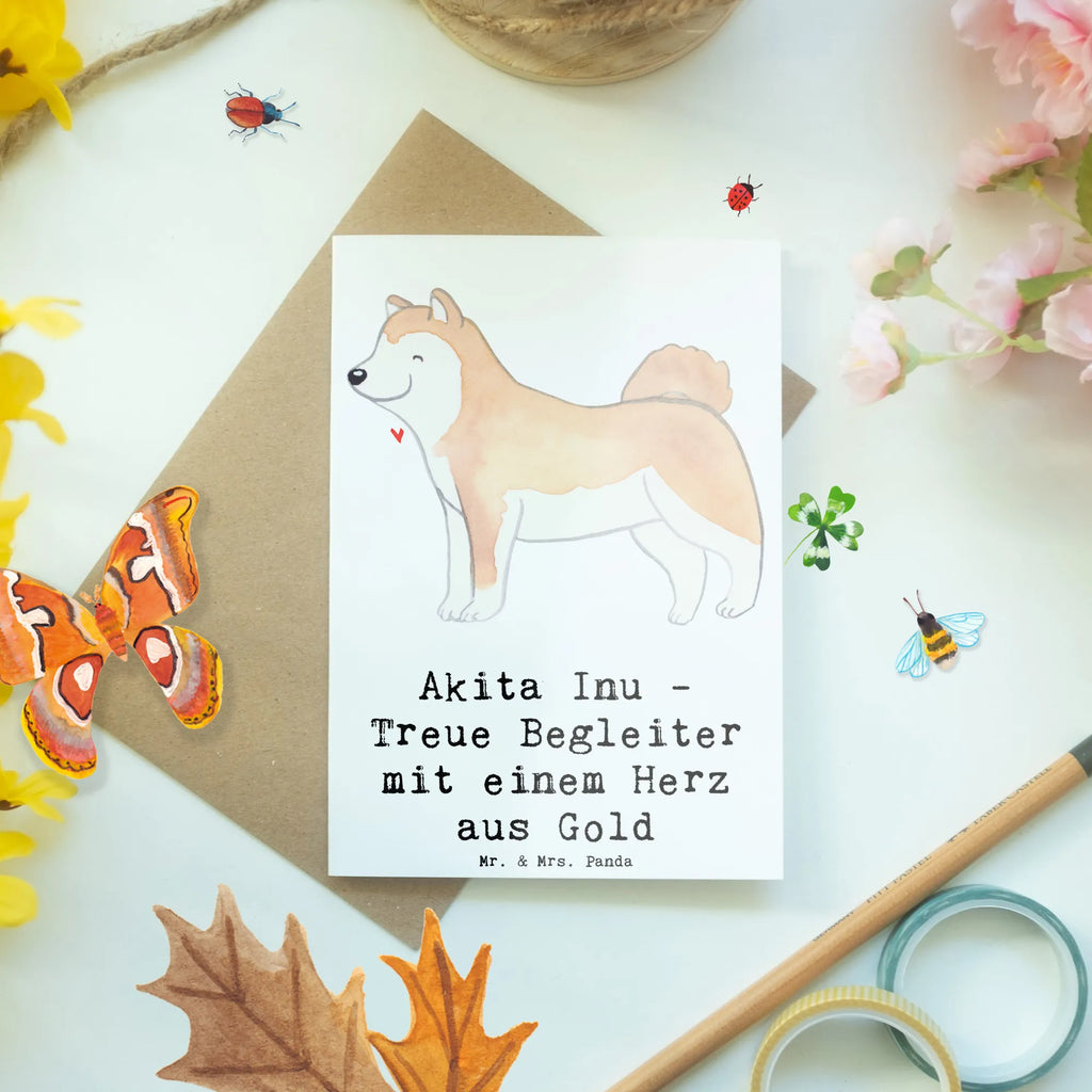 Grußkarte Akita Inu Herz Grußkarte, Klappkarte, Einladungskarte, Glückwunschkarte, Hochzeitskarte, Geburtstagskarte, Karte, Ansichtskarten, Hund, Hunderasse, Rassehund, Hundebesitzer, Geschenk, Tierfreund, Schenken, Welpe