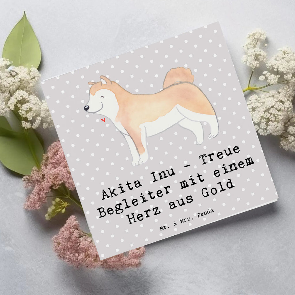 Deluxe Karte Akita Inu Herz Karte, Grußkarte, Klappkarte, Einladungskarte, Glückwunschkarte, Hochzeitskarte, Geburtstagskarte, Hochwertige Grußkarte, Hochwertige Klappkarte, Hund, Hunderasse, Rassehund, Hundebesitzer, Geschenk, Tierfreund, Schenken, Welpe