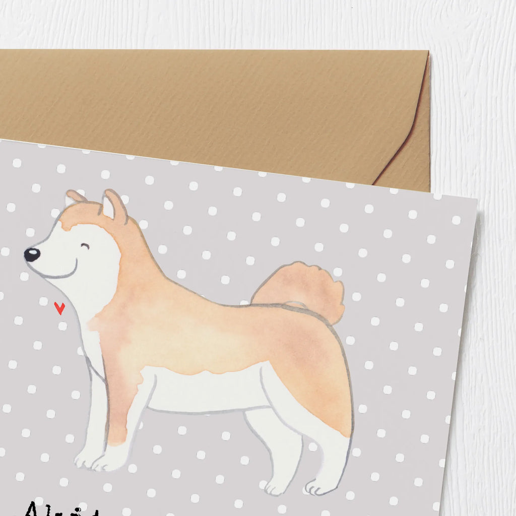 Deluxe Karte Akita Inu Freund Karte, Grußkarte, Klappkarte, Einladungskarte, Glückwunschkarte, Hochzeitskarte, Geburtstagskarte, Hochwertige Grußkarte, Hochwertige Klappkarte, Hund, Hunderasse, Rassehund, Hundebesitzer, Geschenk, Tierfreund, Schenken, Welpe