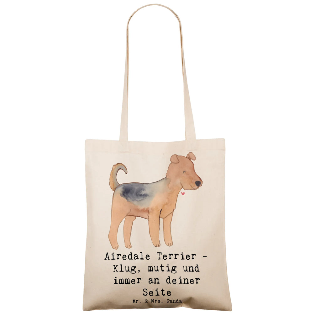 Tragetasche Airedale Terrier Beuteltasche, Beutel, Einkaufstasche, Jutebeutel, Stoffbeutel, Tasche, Shopper, Umhängetasche, Strandtasche, Schultertasche, Stofftasche, Tragetasche, Badetasche, Jutetasche, Einkaufstüte, Laptoptasche, Hund, Hunderasse, Rassehund, Hundebesitzer, Geschenk, Tierfreund, Schenken, Welpe