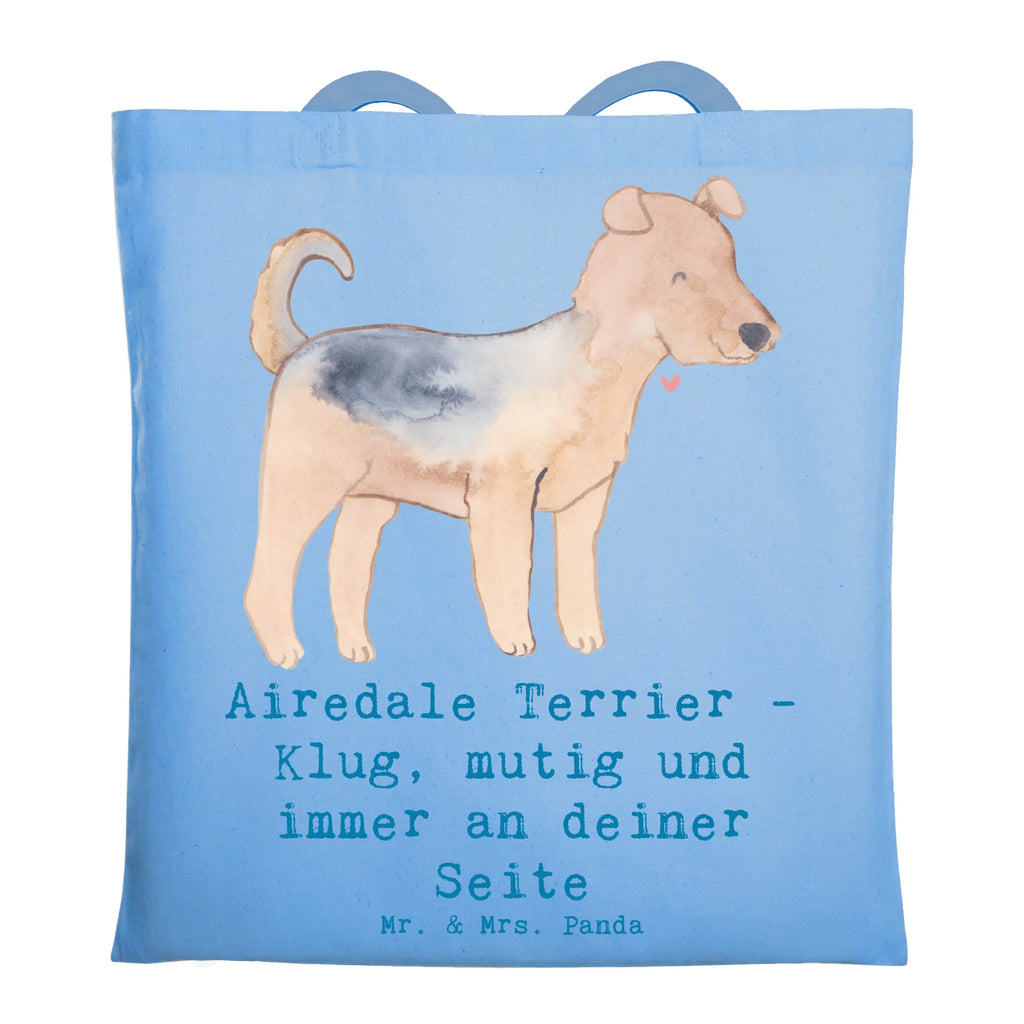 Tragetasche Airedale Terrier Beuteltasche, Beutel, Einkaufstasche, Jutebeutel, Stoffbeutel, Tasche, Shopper, Umhängetasche, Strandtasche, Schultertasche, Stofftasche, Tragetasche, Badetasche, Jutetasche, Einkaufstüte, Laptoptasche, Hund, Hunderasse, Rassehund, Hundebesitzer, Geschenk, Tierfreund, Schenken, Welpe