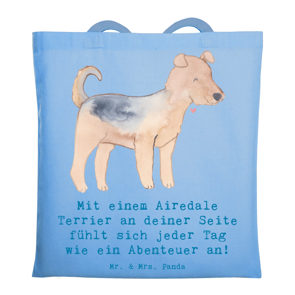 Tragetasche Airedale Terrier Abenteuer Beuteltasche, Beutel, Einkaufstasche, Jutebeutel, Stoffbeutel, Tasche, Shopper, Umhängetasche, Strandtasche, Schultertasche, Stofftasche, Tragetasche, Badetasche, Jutetasche, Einkaufstüte, Laptoptasche, Hund, Hunderasse, Rassehund, Hundebesitzer, Geschenk, Tierfreund, Schenken, Welpe