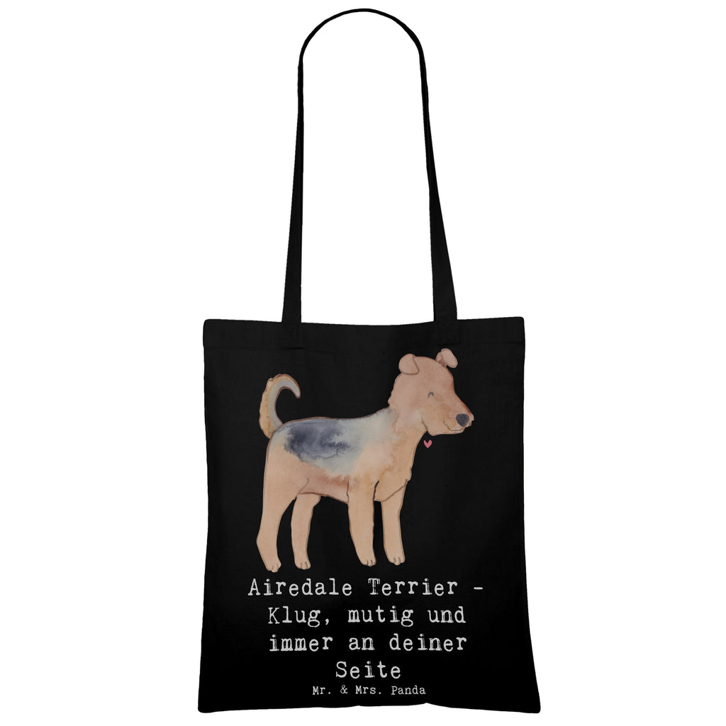 Tragetasche Airedale Terrier Beuteltasche, Beutel, Einkaufstasche, Jutebeutel, Stoffbeutel, Tasche, Shopper, Umhängetasche, Strandtasche, Schultertasche, Stofftasche, Tragetasche, Badetasche, Jutetasche, Einkaufstüte, Laptoptasche, Hund, Hunderasse, Rassehund, Hundebesitzer, Geschenk, Tierfreund, Schenken, Welpe