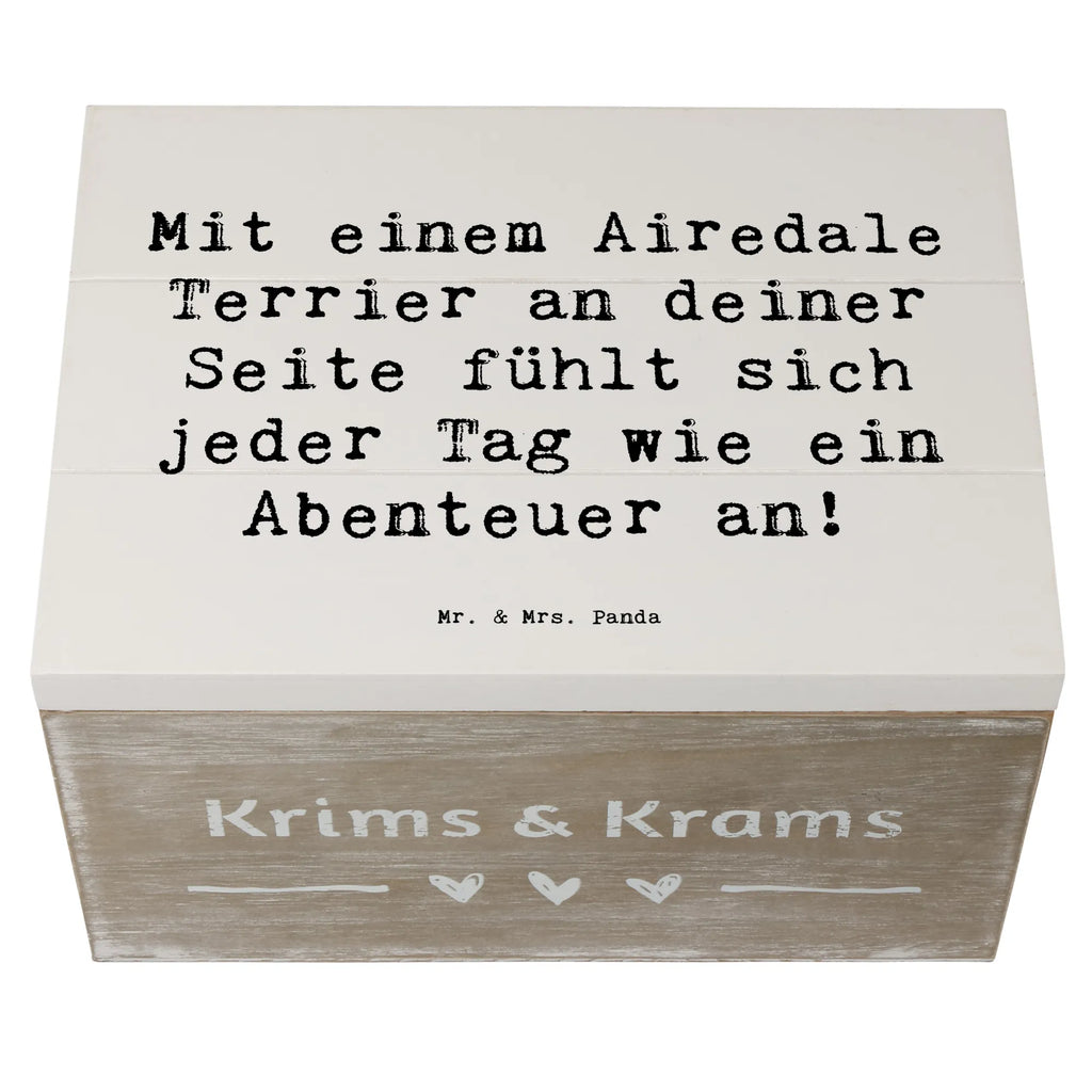 Holzkiste Spruch Airedale Terrier Abenteuer Holzkiste, Kiste, Schatzkiste, Truhe, Schatulle, XXL, Erinnerungsbox, Erinnerungskiste, Dekokiste, Aufbewahrungsbox, Geschenkbox, Geschenkdose, Hund, Hunderasse, Rassehund, Hundebesitzer, Geschenk, Tierfreund, Schenken, Welpe