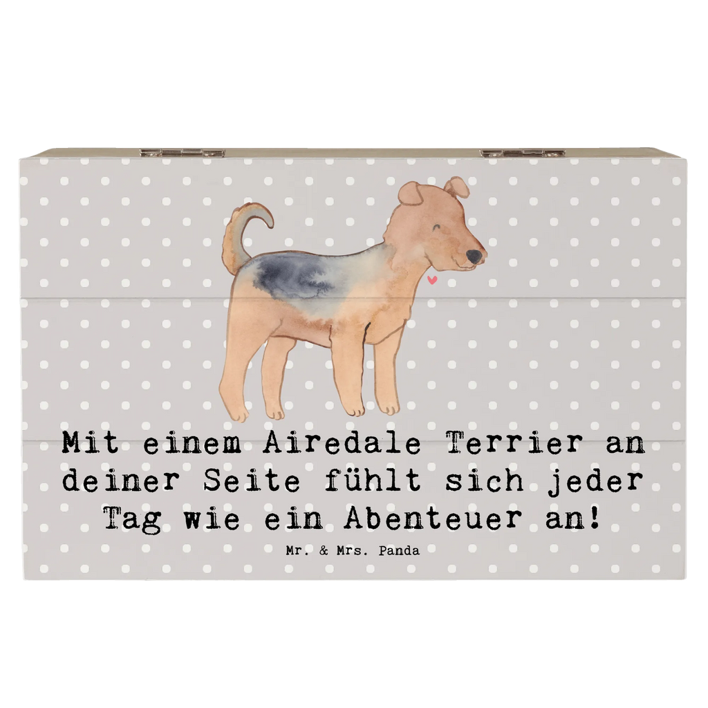 Holzkiste Airedale Terrier Abenteuer Holzkiste, Kiste, Schatzkiste, Truhe, Schatulle, XXL, Erinnerungsbox, Erinnerungskiste, Dekokiste, Aufbewahrungsbox, Geschenkbox, Geschenkdose, Hund, Hunderasse, Rassehund, Hundebesitzer, Geschenk, Tierfreund, Schenken, Welpe